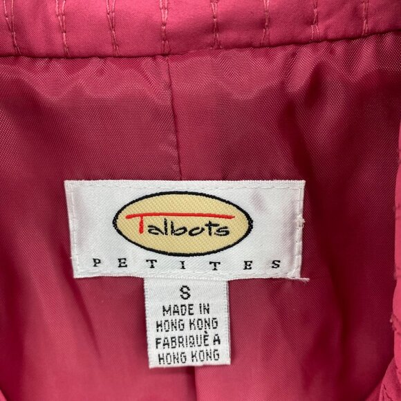 Talbots Jacket Womens Small Petite Pink Vest Quilted Sleeveless Full Zip Pocket - Picture 7 of 11